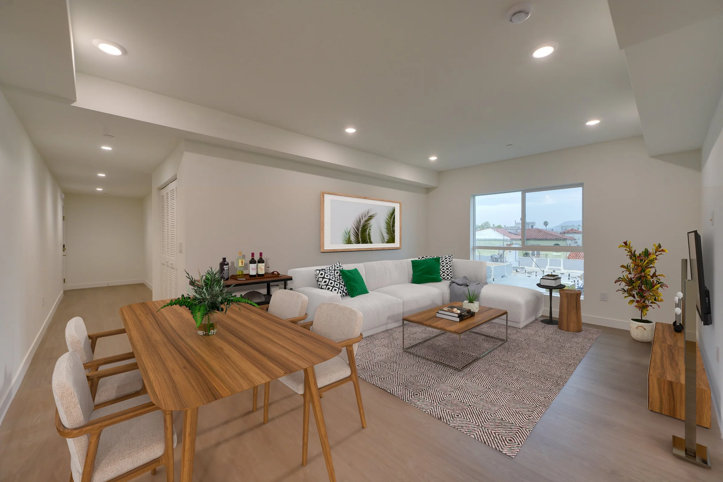 Spacious dining and living room at Pine on Gramercy