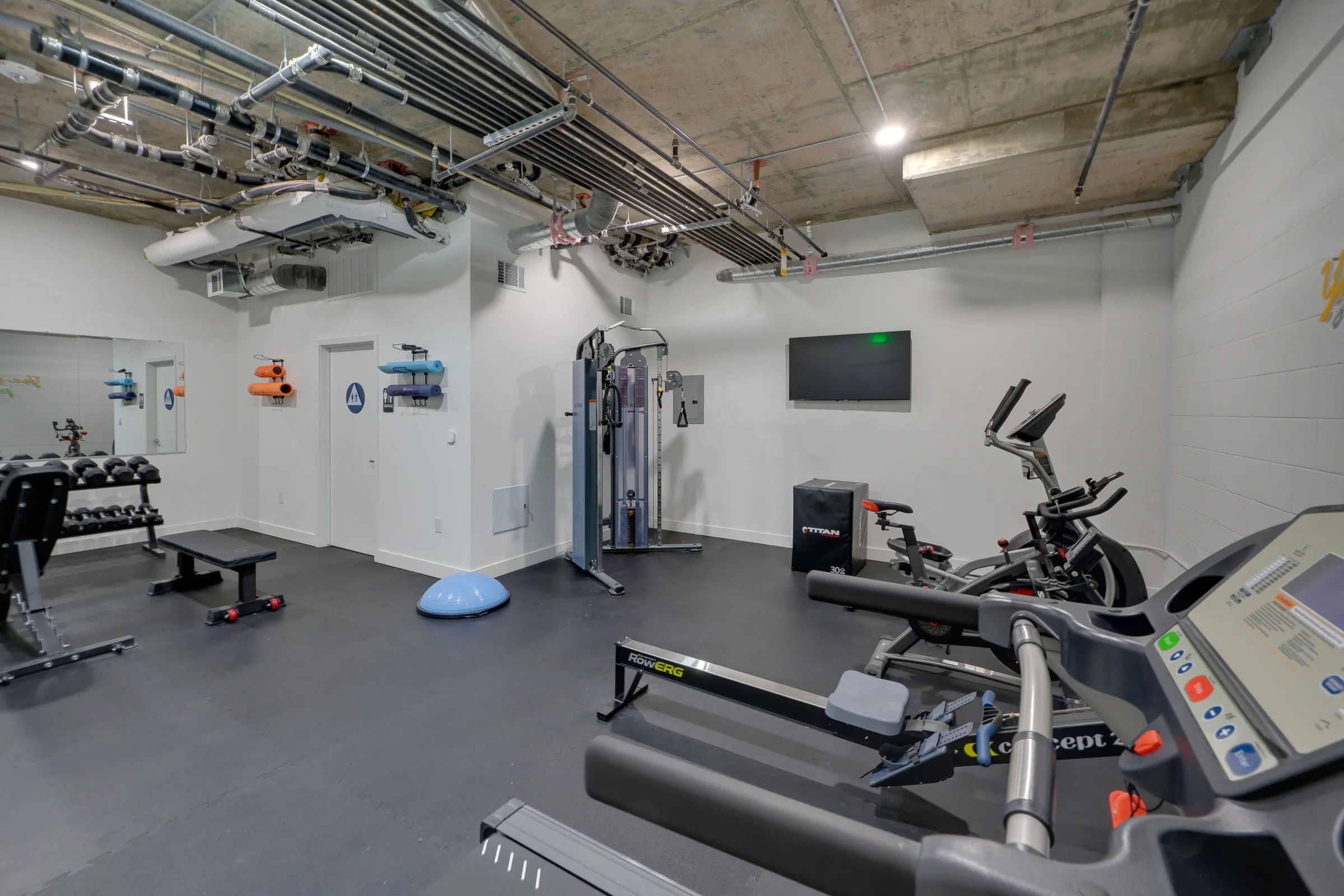 Pine on Gramercy fitness center with cardio and strength equipment