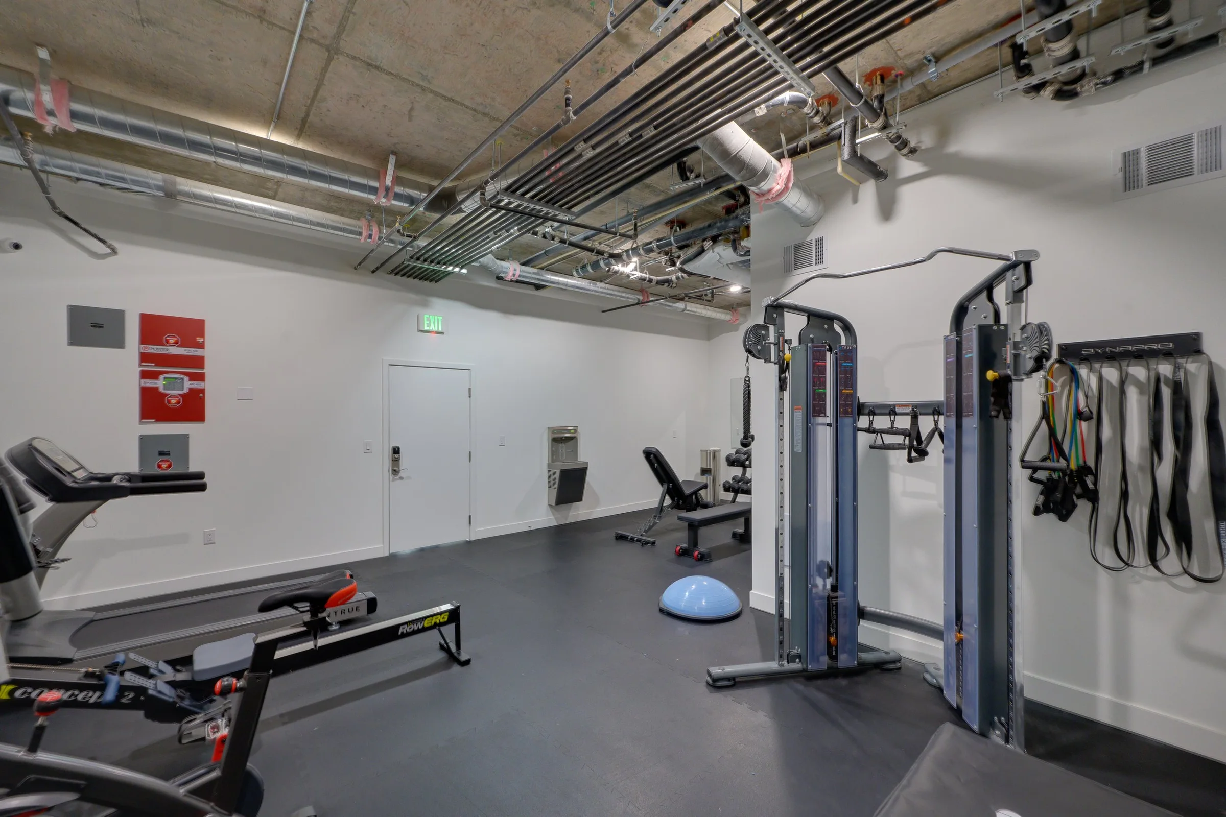 Pine on Gramercy fitness center with cable machine and training equipment